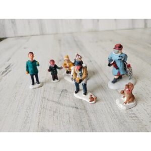 Lemax dept 56 people dog snow fight squirrel as is shopper set